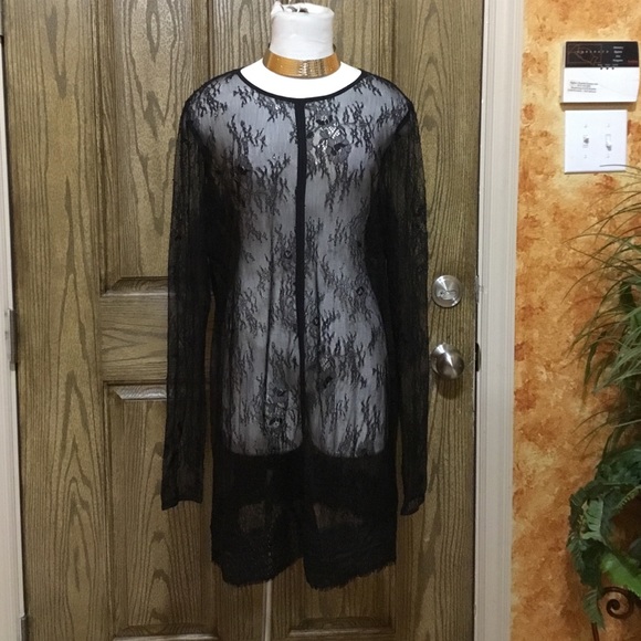 Guess Dresses & Skirts - Guess Sheer lace long sleeve dress or coverup 💕🔥